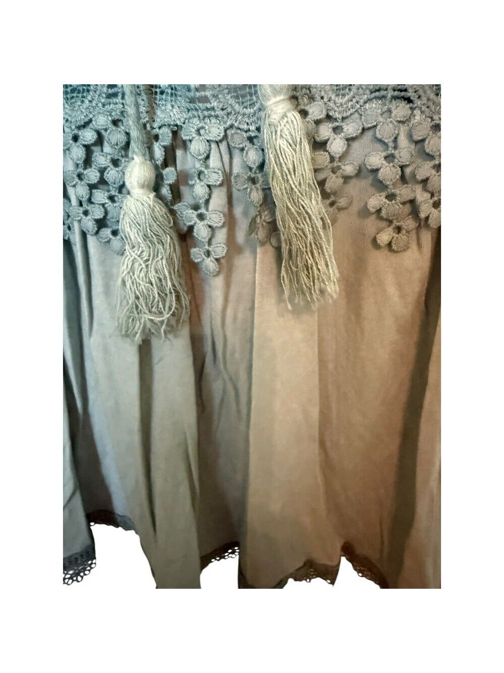 NWT POL Emerald Boho Lace Up front w/Tassle Tie Detail  S - Picture 7 of 13